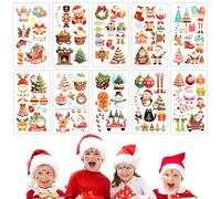 Christmas Tattoo Children's Gifts, 20 Sheets Waterproof Christmas Tattoos Children Stick-On Christmas Temporary Tattoos for Christmas Decorations Party Bags Children's Birthday Party