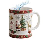 Christmas Tea Cups | Resin Novelty Drinking Vessels - Festive Coffee Mugs | For Morning Routine Birthday Parties Home Decoration Seasonal Celebrations and Relaxing Moments