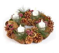 Christmas Tea Light Holder Citrus Pine Glass Candle Jar (DN28)