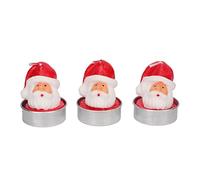 Christmas Tealight Candles, 3 Pcs Santa Tea Lights, Burning Time 4-5 Hours, Adds Festive Ambience, Ideal for Christmas, Weddings, Parties Lights Candles Christmas Prop Christmas