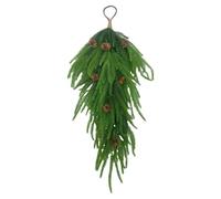 Christmas Teardrop Swag - 26 Inch Tree Shape Pine Swag | Christmas Greenery Swag | Pine Needles Swag With Pine Cones | Front Door Teardrop Wreath | Greenery Swag Decoration For Home Door Decor