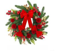 Christmas Teardrop Swag 46cm Red Bow Berry Pinecone(B)