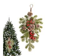 Christmas Teardrop Swag - 55x35cm Colorful Artificial Garlands | Colorful Artificial Berry Teardrop Door Swag, Simulation Christmas, Pine, Cone, Berry And Wreath For Home Decoration