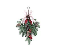 Christmas Teardrop Swag Hanging Decor, Christmas Teardrop Swag Pine and Pinecone Decorations Hanging Ornaments Xmas Decor Christmas Decorations for Home Shop Windows Fireplaces (1PC)
