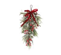 Christmas Teardrop Swag Wreath - Artificial Garland for Stairs, Front Door, Backdrop - Thanksgiving & Wedding Decor- Style a
