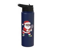 Christmas Tennis Playing Santa Claus Stainless Steel Insulated Water Bottle