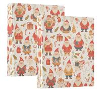Christmas Texture Dwarfs Red Candy 1 And A Half Inch Binder 3 Ring Notebook Binders With Pockets 1/2 Pack Office Supplies 200 Sheets