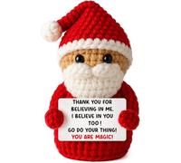 Christmas Thank You Gifts for Women Men Handmade Inspirational Positive Crochet Santa Claus Farewell Goodbye Leaving Retirement Appreciation Gifts for Coworkers Teacher Friend Birthday White Elephant