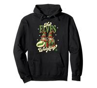 Christmas - The Elves Are Watching Vintage Retro Pullover Hoodie