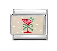 Christmas Theme Beads, Italian Charm Link Fashion Accessary | Stainless Steel Texture, Christmas Theme Jewelry Making Part, Suitable for, Modular Connection