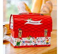 Christmas Theme Empty Tin with Lid and Locks,URMAGIC Mailbox Shape Santa Snowman Reindeer Candy Box,Kids Piggy Bank,16x14cm Christmas Decorative Box,Xmas Gift Box,Christmas Cookie Tins