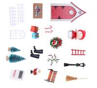 Christmas Theme Fairies Gnomes Door Doll House Accessory For Ball Jointed Dolls Creative Miniature Furniture Scene Display Christmas Doll House Decoration