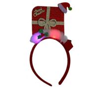 Christmas Theme Headband Festival Props Santa Hat Hairhoop Seasonal Headwear Holiday Celebration LED Christmas Hairband