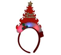 Christmas Theme Headband Festival Props Santa Hat Hairhoop Seasonal Headwear Holiday Celebration LED Christmas Hairband