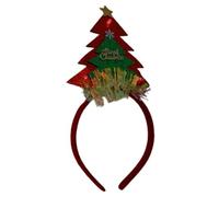 Christmas Theme Headband Festival Props Santa Hat Hairhoop Seasonal Headwear Holiday Celebration LED Christmas Hairband