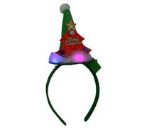 Christmas Theme Headband Festival Props Santa Hat Hairhoop Seasonal Headwear Holiday Celebration LED Christmas Hairband