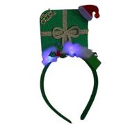 Christmas Theme Headband Festival Props Santa Hat Hairhoop Seasonal Headwear Holiday Celebration LED Christmas Hairband