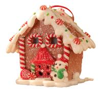 Christmas Theme LED Pendant Gingerbread Light House Soft Pottery Hanging Tree Home New Year Party Decoration C
