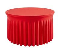 Christmas Theme Party Table Skirt, Versatile Event Us, 1pc, Red Round Tablecloths, Seasonal Free Table Cover, Easy Application, For Christmas Baby Shower Birthday Party Banquet Buffet