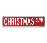 Christmas Theme Street Sign 16" x 4" Holiday Humor Ornament Novelty Home Decor (ChristmasStreet)