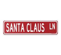Christmas Theme Street Sign 16" x 4" Holiday Humor Ornament Novelty Home Decor (SantaClausLnStreet)