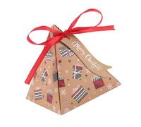 Christmas Theme Triangular Treat Boxes Set of 50 Elegant Christmas Candy Paper Boxes with Festival Charms Gift Box