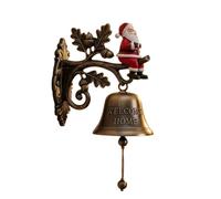 Christmas Theme "W Elcome H Ome" Bell, Santa Claus Reindeer Welcome Doorbell, Outdoor Indoor Hanging Bell, Artisan Detailing, Christmas Theme, 18cm, For Doorway Porch Kitchen Garden Home Decor