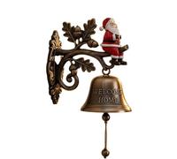 Christmas Theme Welcome Home Bell, Vintage Christmas Metal Decorative Doorbell with Cute Penguin, Reindeer, Snowman and Santa Claus, Xmas Home Decor for Wall, Entryway, Porch (Santa Claus)