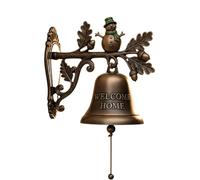 Christmas Theme Welcome Home Bell, Vintage Christmas Metal Decorative Doorbell with Cute Penguin, Reindeer, Snowman and Santa Claus, Xmas Home Decor for Wall, Entryway, Porch (Snowman)