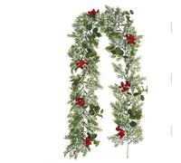 Christmas Themed Artificial Red Berries and Rattan Home Decor Product Hanging Fireplace, Realistic Appearance, Great Decoration for Christmas Decorations, Wreath, Weddings, Stages (V)