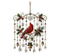 Christmas-themed Crystal Wind Chime,stained Glass Style Hanging Sun Catcher