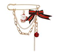 Christmas Themed Enamel Lapel Pin Tree Elk Bell Design Funny Brooch Clip For Jacket Sweater Shawl Hat Backpack
