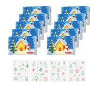 Christmas-Themed Facial Tissues,10 Packs of Virgin Wood Pulp Paper Towels,Multi-Purpose Tissues/Toilet Paper,Dry Or Wet Use,Soft and Durable,Suitable for Household,Hotel,and Travel,A