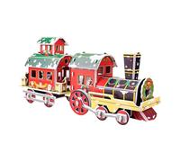 Christmas Themed House Train Model Educational Puzzle Craft Tool Safe Paper Materials Kids Activity Paper Card Jigsaws Christmas Puzzle Toy for Kids