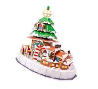 Christmas Themed House Train Model Educational Puzzle Craft Tool Safe Paper Materials Kids Activity Paper Card Jigsaws Christmas Puzzle Toy for Kids