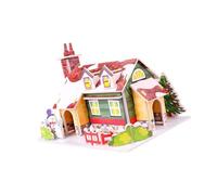 Christmas Themed House Train Model Educational Puzzle Craft Tool Safe Paper Materials Kids Activity Card Jigsaws Holiday Family Bonding Craft Set Tree Decor Model Building Toy for Kids Educational
