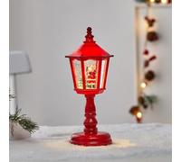 Christmas Themed Light Post, Glittering Lighted Lantern, Musical Snowy Christmas Street Lamp ChristmasLighted, ChristmasLighted Table Decorations (red)