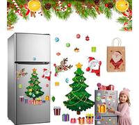 Christmas Themed Magnetic Sticker, Magnetic Christmas Tree for Refrigerator, Christmas Magnets for Fridge, The Perfect Holiday Decoration for Refrigerators, Windows - Add Festive Charm (Style-A)