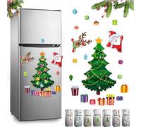 Christmas-themed Magnetic Stickers,Magnetic Christmas Tree for Refrigerator Decorations,Christmas Fridge Magnets Christmas Fridge Santa Refrigerator Magnets,DIY Magnetic Xmas Sticker for Fridge (A)