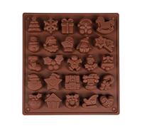 Christmas Themed Molds Food Grade Silicone Candy Machine Homemade Chocolate Cookie Reusable Baking 25 Christmas Elements DIY Non-Stick Kitchen Kids Candy Wax Melting Molds