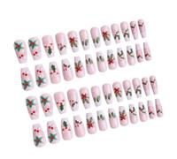 Christmas Themed Nails Art Decals 24 Pieces Red White Snowflakes And Bows Design Winter Nail Designs