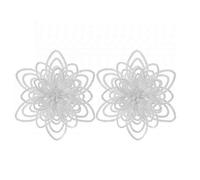 Christmas Themed Plastic White Clip On Flowers Festive Decoration 2 Pack 10cm