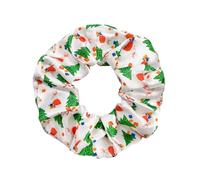 Christmas Themed Satin Printed Large Intestine Hair Loop For Fresh And Non Damaging Hair Accessories For Women With Tied Hair