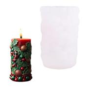 Christmas Themed Silicone Mold Temperature Resistant Cylinder Silicone Mold for Holiday Party Decoration Christmas Snowflake