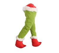 Christmas Thief Wreath Prosthetic Leg Garland How The Grinch Stole Christmas Fireplaces/Door/Tree Ornaments (a-Green Leg, One Size)