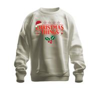Christmas Things Santa Hat Stranger Demogorgon Christmas Series Unisex Sweatshirt Pullover, natural, S