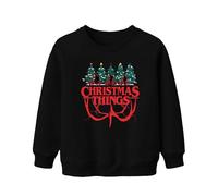 Christmas Things Stranger Christmas Demogorgon Children's Retro Unisex Children's Sweatshirt Pullover, black, 152