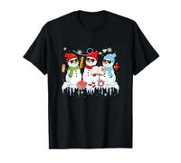 Christmas Three Funny Snowmen Sunglasses Teacher Tools T-Shirt