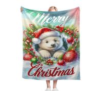 Christmas Throw Blanket, Flannel Soft Throw Warm Blanket for Bed, Comfortable Xmas Snowman Gingerbread Man Candy Lightweight Blankets for Sofa,Bed-Polar Bears||30x40 Inch
