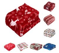 Christmas Throw Blanket Plush Fleece Festive Blankets for Kids and Adults Warm Soft Christmas Blankets and Throws for Winter Holiday Cabin Blanket for Sofa Couch Cozy Xmas Movie Gifts for Women